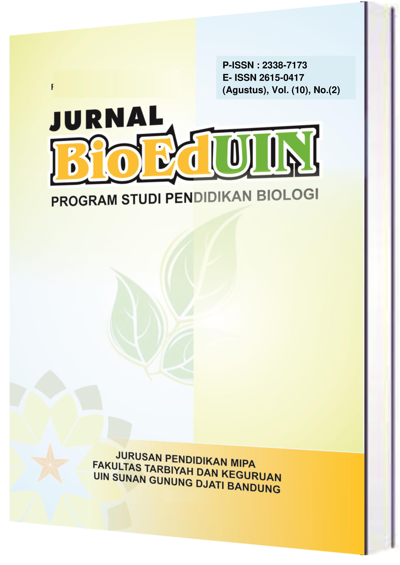 					View Vol. 10 No. 2 (2020): Bioeduin Agustus
				